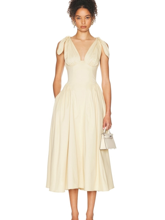 stretch cotton sateen midi dress helsa brand:helsa Our stretch cotton sateen midi dress sold out day of launch but is now avaliable on @fwrd & @revolve on pre-order, ships October